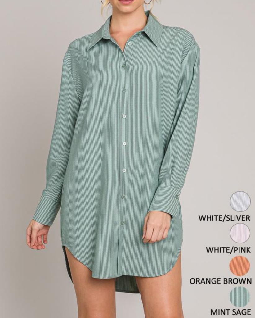 Green Long Button up Long Sleeve