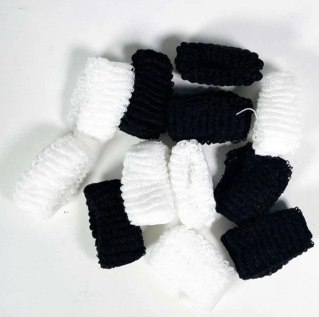 FASHION 12PC HAIR TIE BLACK & WHITE