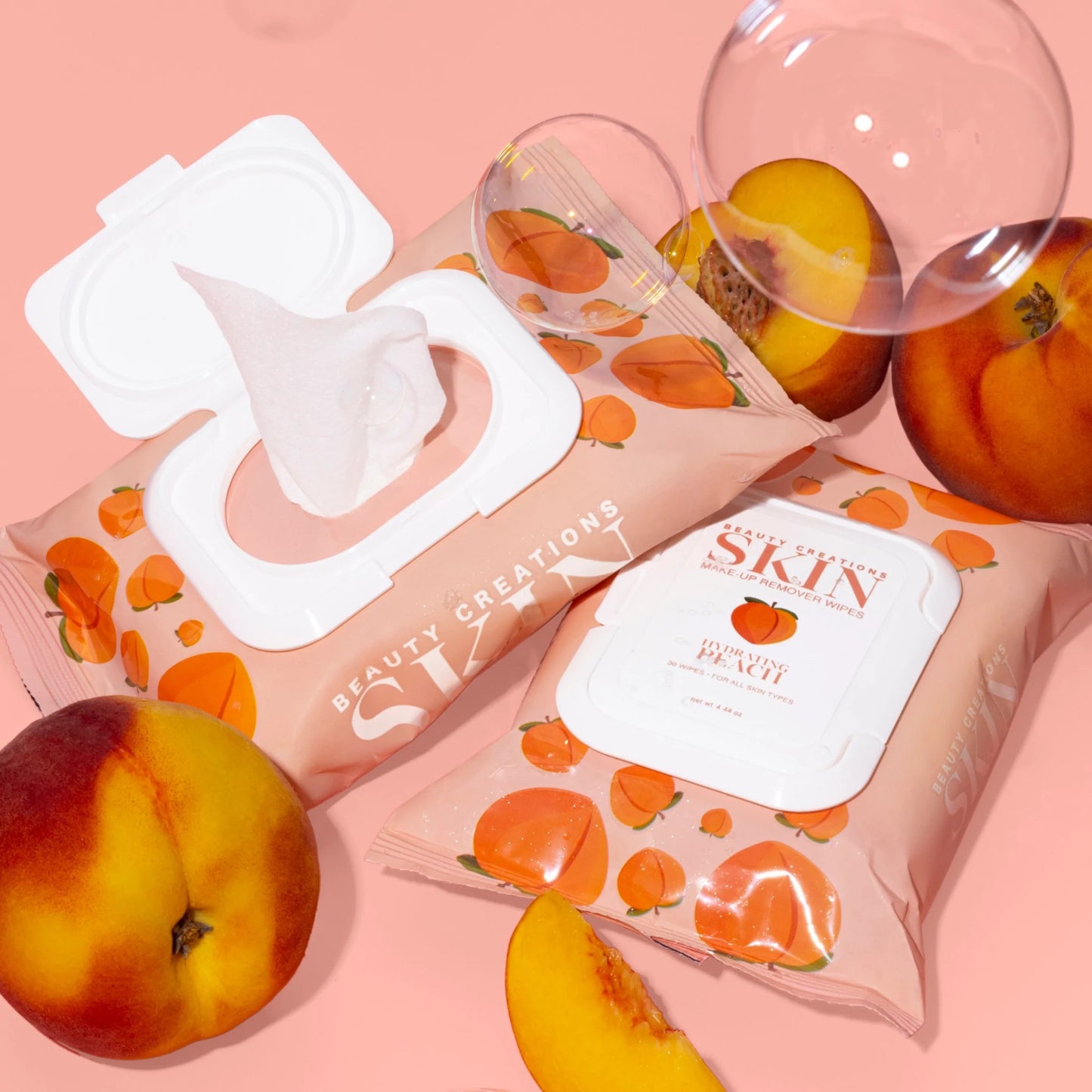 BeautyCreations Skin PEACH MAKE UP REMOVER WIPES