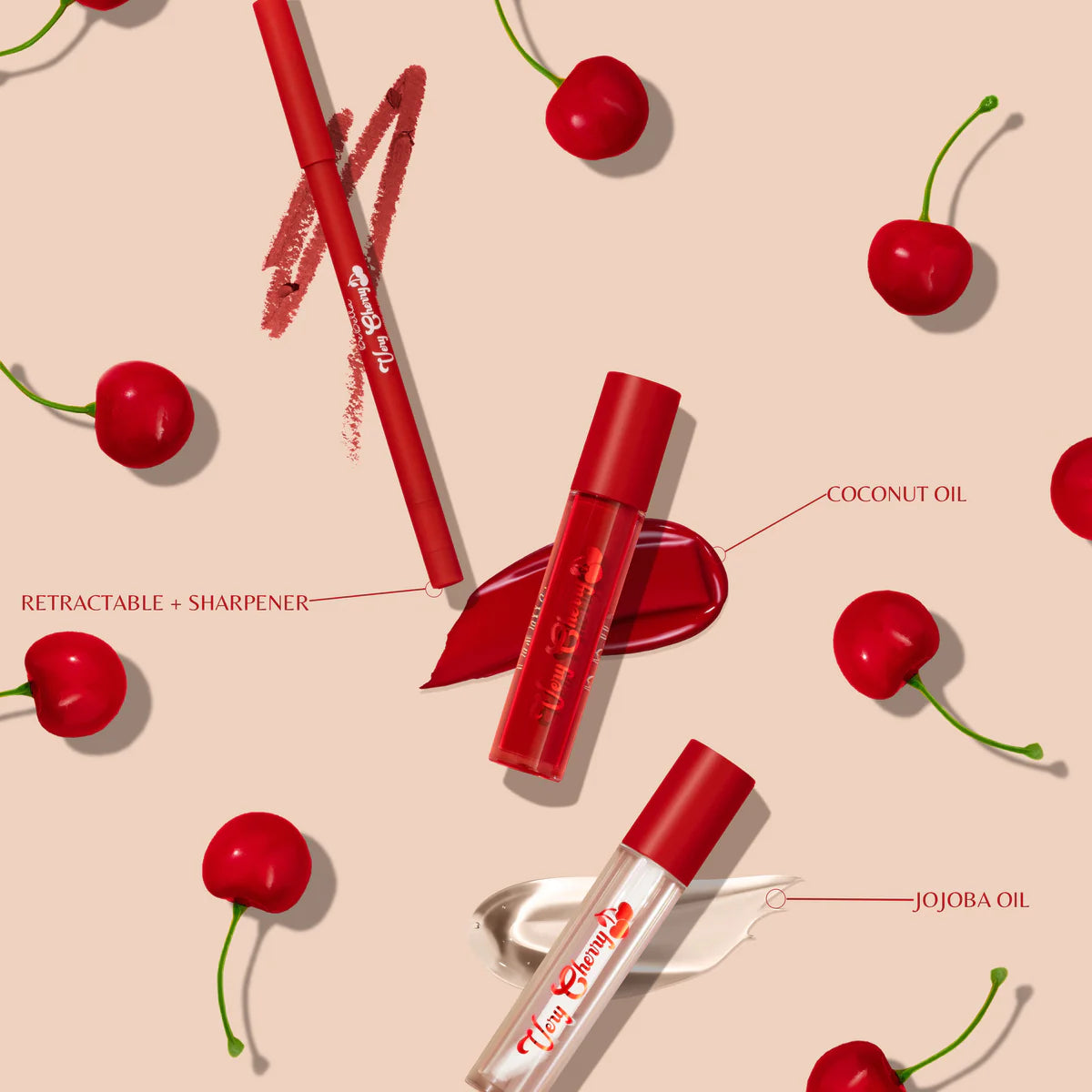 BEBELLA Sweet Cherry Lip Trio