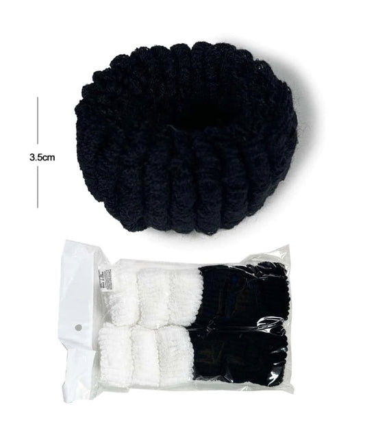 FASHION 12PC HAIR TIE BLACK & WHITE