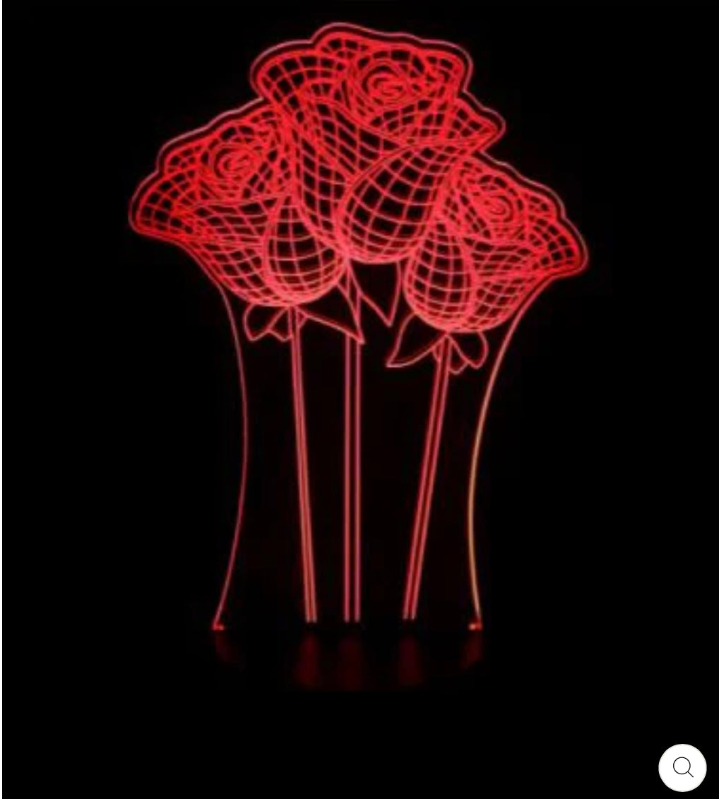 Rose 3D Night Light Colors Changing